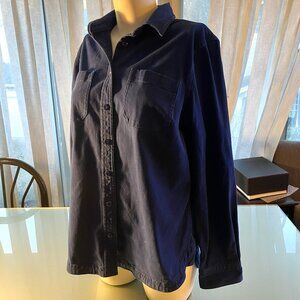 Duluth Trading Company Cobalt Blue Velvety Soft Long Sleeved Button Down Shirt M